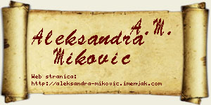 Aleksandra Miković vizit kartica